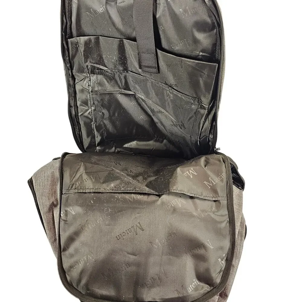 MATEIN Gray Laptop Backpack USB Charging Port Travel School Work Bag 19x 13x 6